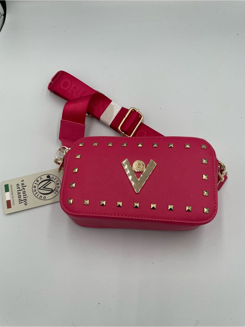 Valentino Orlandi Hot Pink Camera Bag Crossbody Purse